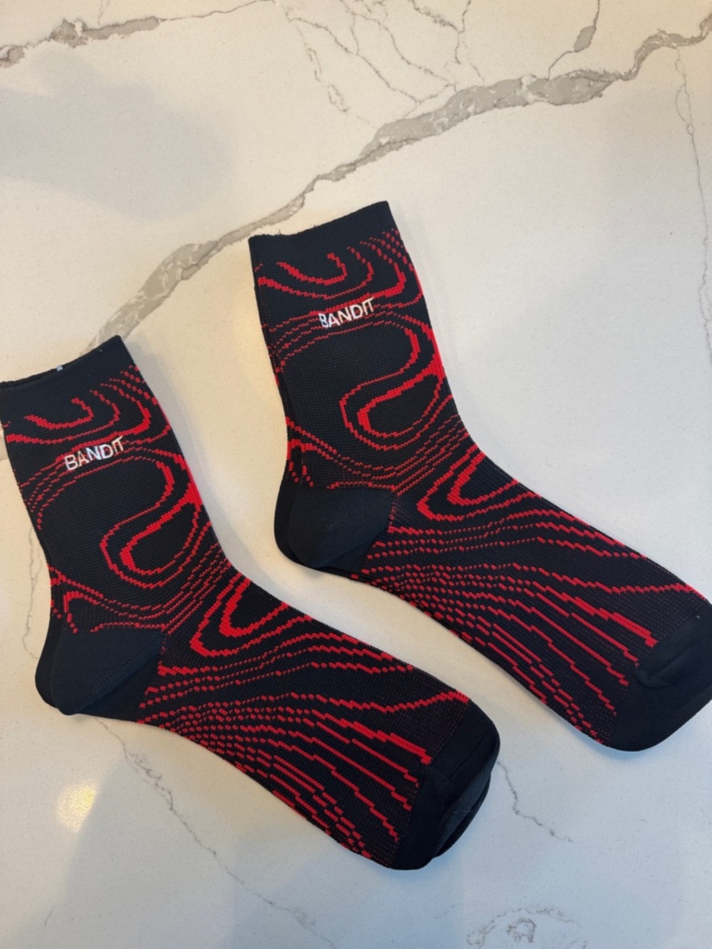 Bandit Women's Black & Red Crew Performance Socks